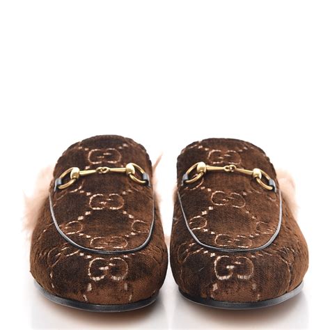 gucci princetown brown|Gucci princetown slipper fur.